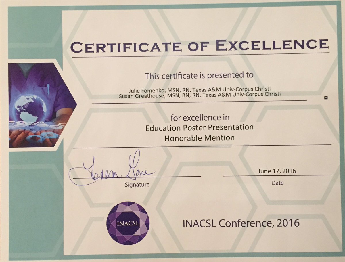 INACSL's tweet photo. Congrats RT @juliefcctx: Got an award for our poster ! Awesome !!!! #inacsl16 https://t.co/Qh3uZT2iG7