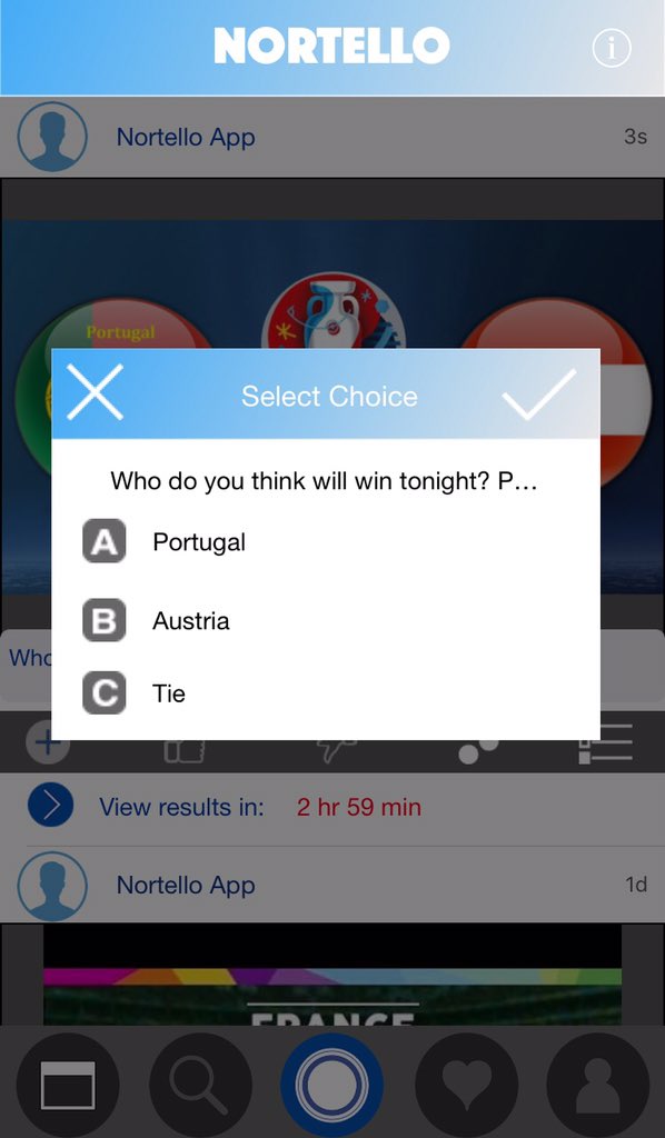 Who do you think will win tonight? #Portugal or #Austria? vote now using #Nortelloapp <a href="/nortelloapp/">NortelloApp</a>