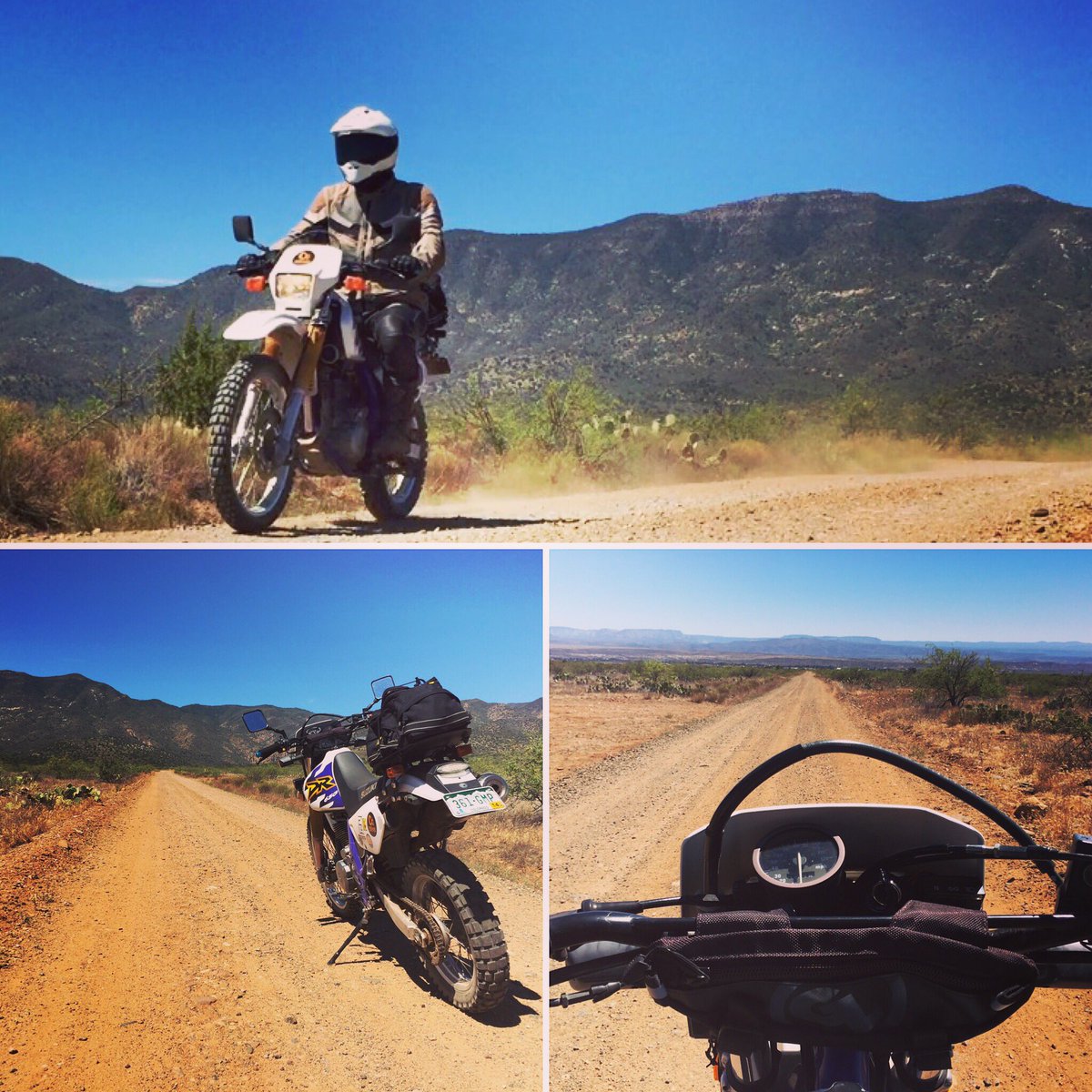 OverlandJCT's tweet photo. DR650 dirt road fun for @Iain_Harper riding in Northern Arizona this morning. https://t.co/diiqX5GFeP