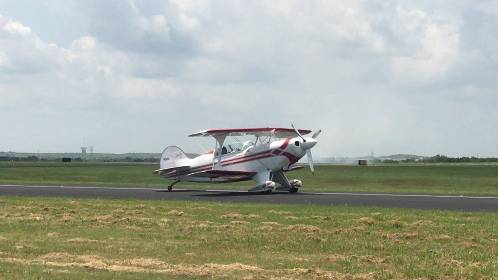 DentonAirshow's tweet photo. The amazing Kate Kyer performed killer aerobatics in her Pitts aircraft! #DentonAirshow #KateKyer https://t.co/dshokoYUsw