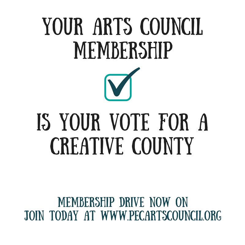 Your #Arts Council membership is your vote for a creative #PEC - membership drive now on - join today! #pecarts