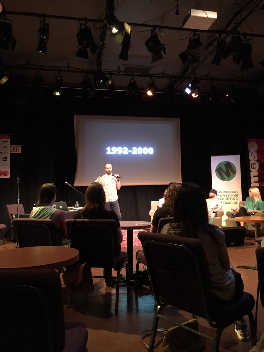 Awesome panel presented by <a href="/SaskMarketing/">Sask Marketing Assoc</a> about the history of <a href="/sparepartslife/">Spareparts</a> at the Refinery right now!