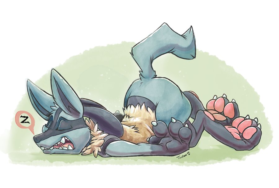18. Some more brush fun but this time with a sleepy Lucario Pokémon :D. 636...