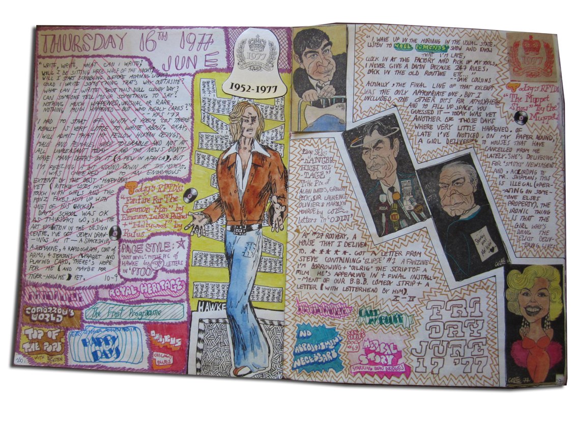 My1970sDiary's tweet photo. Jubilee Arch &amp; dodgy poetry - #MyTeenageDiary June 16 1977 https://t.co/1GvN81Wu7h #thequeen #sexpistols https://t.co/StmWYmRzG3 #history