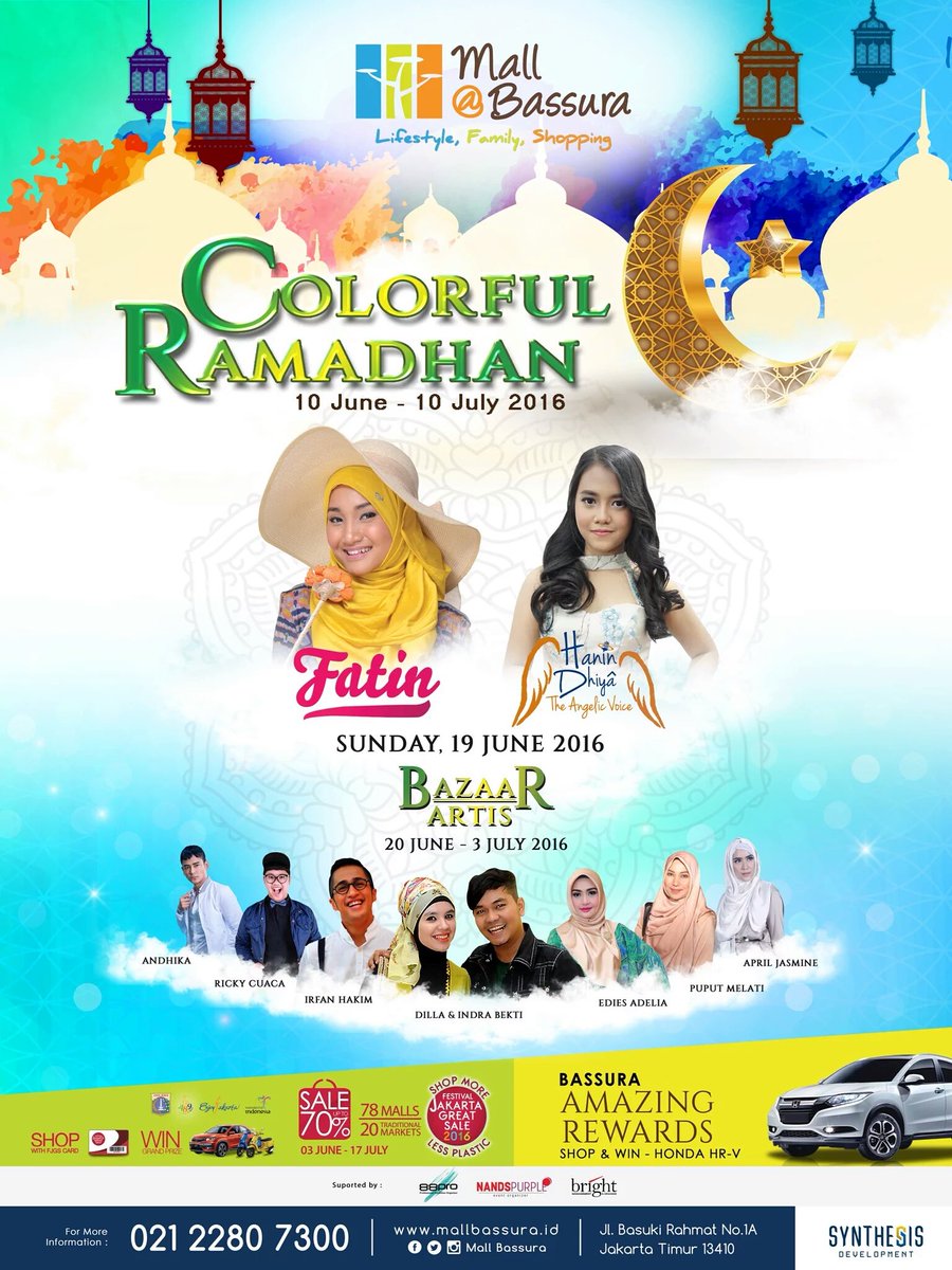 Colorful Ramadhan w/ <a href="/Hanindhiya_tys/">Haneen</a> di <a href="/MallBassura/">Mall Bassura</a> malam ini pk 19.00 WIB. Don't miss it! #OFFAIR | <a href="/WarnerMusicID/">WarnerMusicID</a>