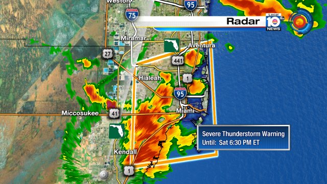 Severe Thunderstorm Warning fo Eastern Miami-Dade County until 6:30pm this evening from @TrentAricTV https://t.co/0sEIL5q2Oi
