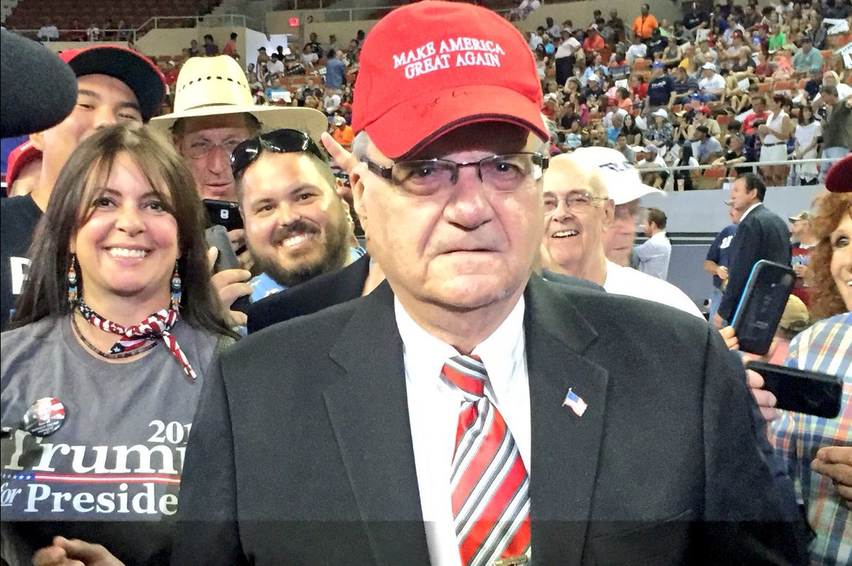 EricSpracklen's tweet photo. How awesome is it that @RealSheriffJoe made it out to the rally today to support @realDonaldTrump! #BuildTheWall https://t.co/LARVa3eOUa