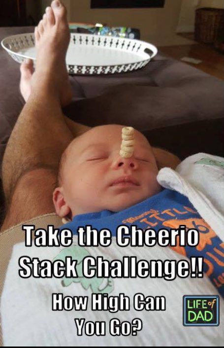 WifeAndAMom's tweet photo. Hey, M! How far have you gotten with baby Charlie?? -C #CheerioStackChallenge https://t.co/SlMTPMqQS8