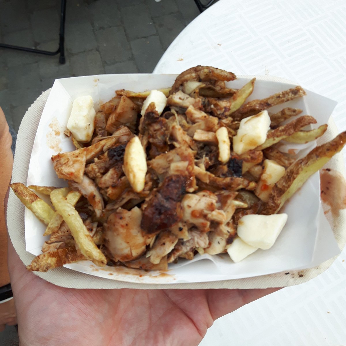 bull2474's tweet photo. @kingcateringTO I salute you! #jerkchickenpoutine https://t.co/MAr2pdwc7l