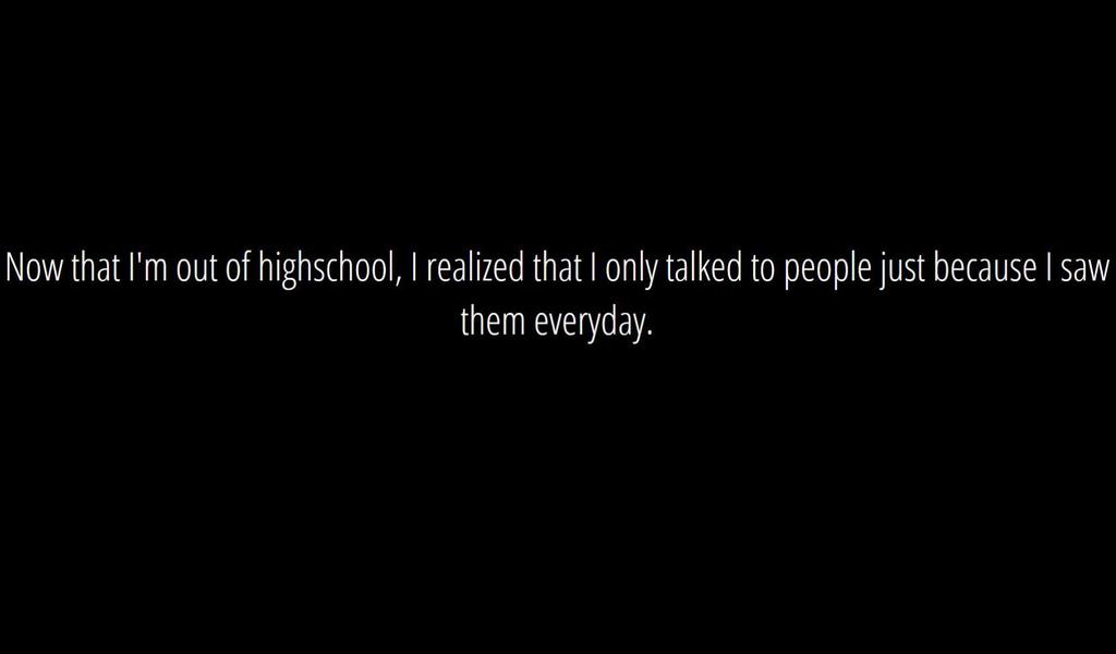 WeirdMindImages's tweet photo. Now that I'm out of highschool, I realized that I only talked to people just because I saw them everyday. #ShowerTh… https://t.co/5KtEqXJxt5