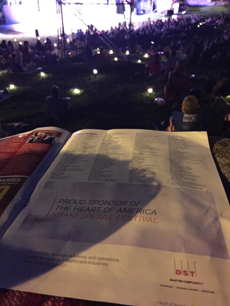 Catalyst65950's tweet photo. Lovely night at the KC Shakespeare Fest! Thank you, sponsors for supporting this free event. #DSTCatalyst https://t.co/uQN5Wgwl7s