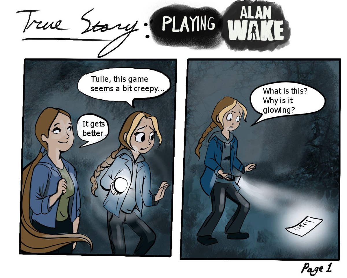 Tulie3D's tweet photo. My sister and I playing Alan Wake #alanwake #alanwakereturn @remedygames @SamLakeRMD https://t.co/k7XqGH3EoY