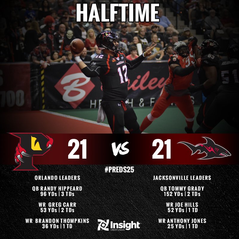 ORLPredators's tweet photo. Score remains tied at halftime! #Preds25 https://t.co/MuACpObxq3
