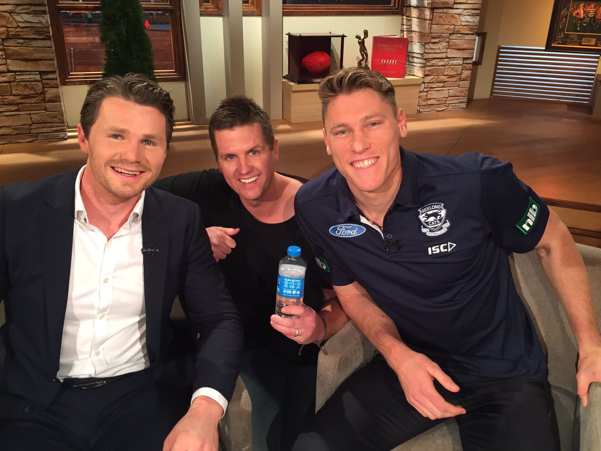 UniteProject_'s tweet photo. Behind the scenes with @MarkBlicavs @dangerfield and @SeanPurcell_ on @7aflgameday #theuniteproject #jointhefight https://t.co/b1gPh6CVrk