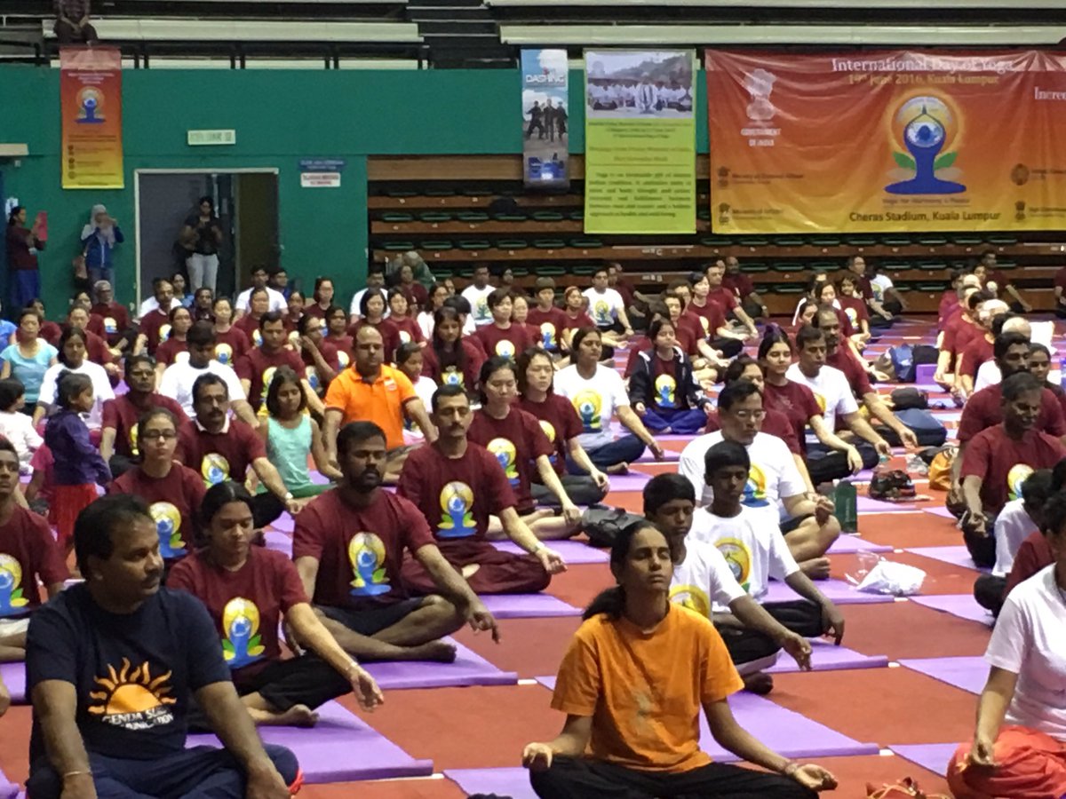 Thanks to <a href="/narendramodi/">Narendra Modi</a> International Yoga day recognised by UN. Live from Kuala Lumpur