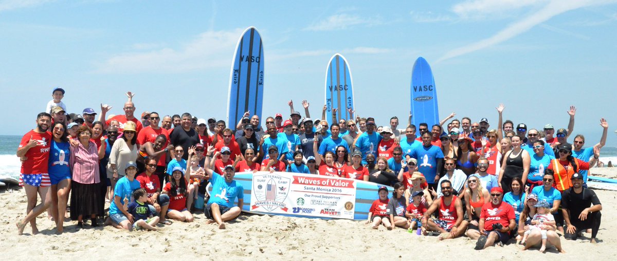 LosAngelesVA's tweet photo. Another successful #WavesofValor Veteran Surf Camp. Thanks to @TeamRWB for coming out in force. https://t.co/Pv1OfkHBpU