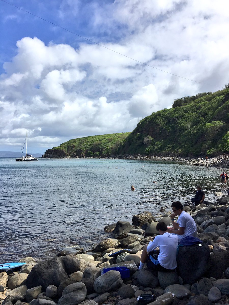 cloudlexy's tweet photo. Honolua Bay and Black Rock Beach today 🌺 https://t.co/umm93qCFEo
