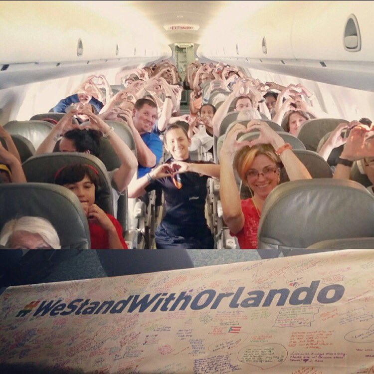CoachPiggott's tweet photo. Thank you so much Jetblue flight 1169 from Richmond to Orlando! #weareorlando #onelove #jetblue #westandwithorlando https://t.co/HTtAAGkyKf