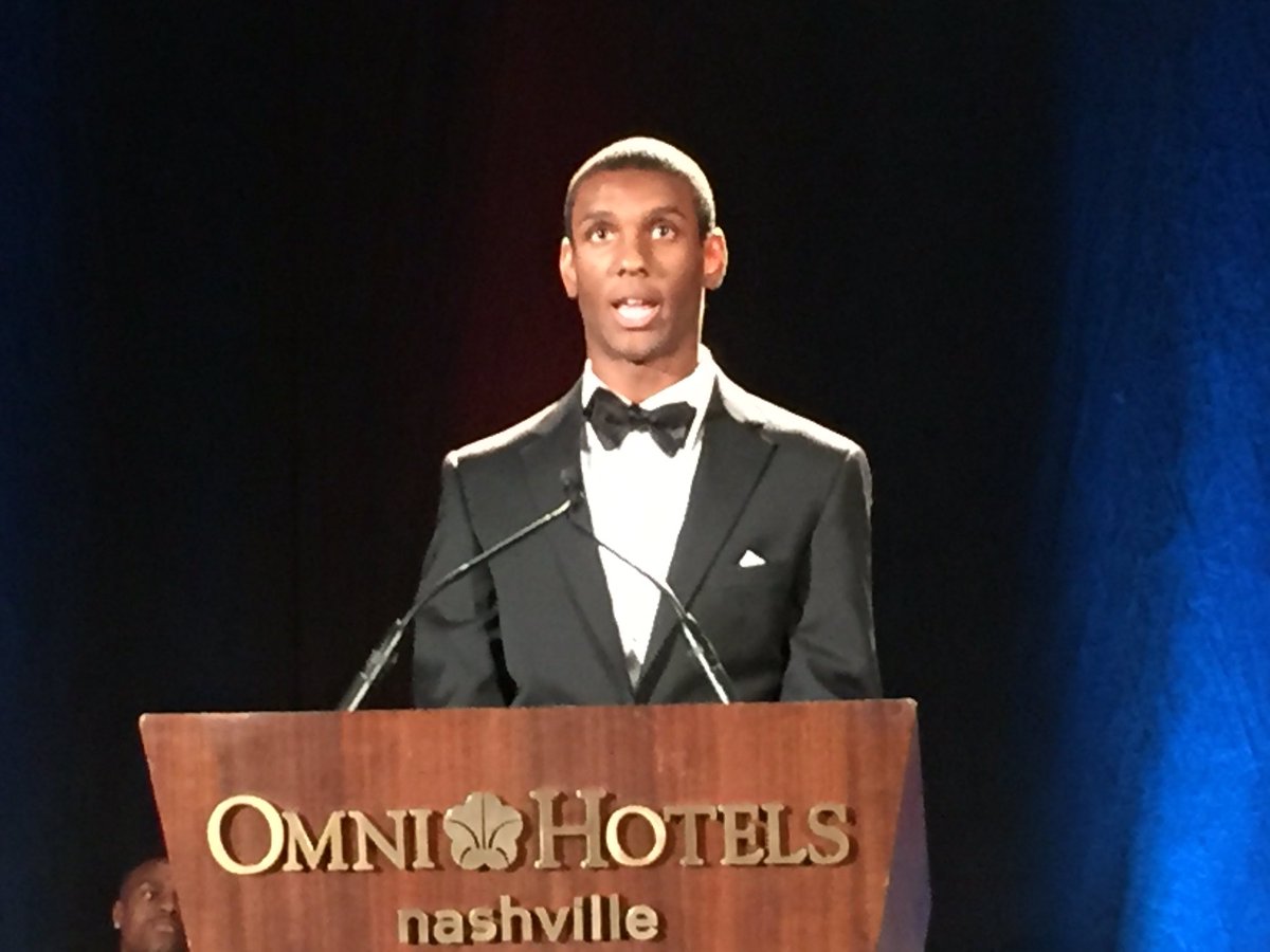 Tyler mcnair just gave a moving induction speech on behalf of his
