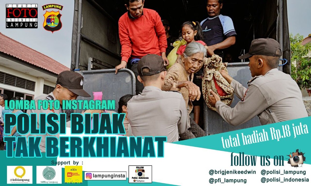 Yuk ikutan lomba foto Instagram "Polisi Bijak Tak Berkhianat" berhadiah total Rp 18 juta gelaran <a href="/pfilampung/">pewartafotolampung</a> ini...