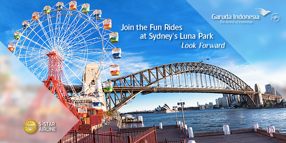 IndonesiaGaruda's tweet photo. Have an unforgettable dining while riding a ferris wheel, only at Luna Park, Sydney! #iSeeAussie https://t.co/V9eCWv7KTd