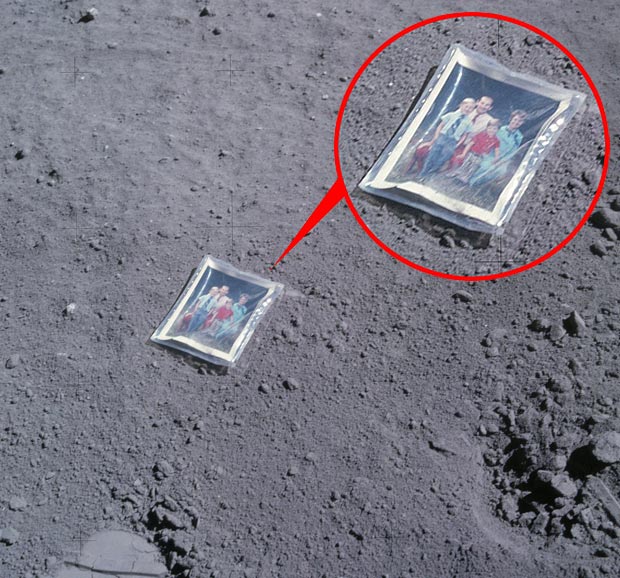 SomethingAstro's tweet image. Happy #FathersDay everyone.  The family picture left on the Moon by Charlie Duke. #apollo #nasa