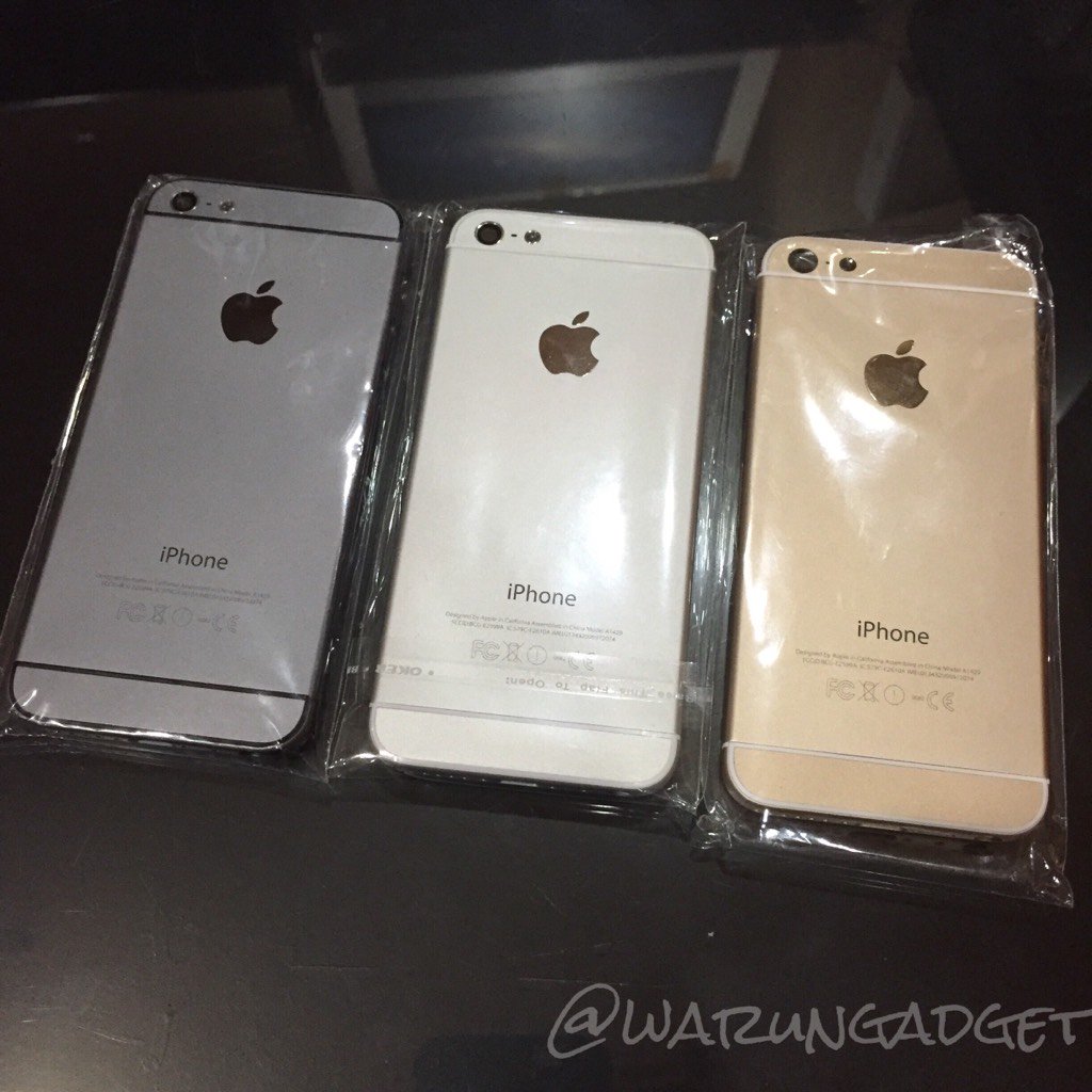 warungadget's tweet photo. FS: (new) back case iphone 5S (iphone 6 style). Komplit sim tray &amp; mur. Warna di foto. IDR.450rb. +6289637975662 https://t.co/Rc5qPcibMu