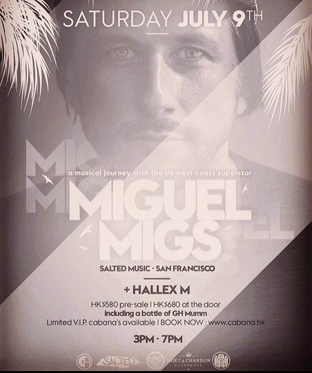 BulanP's tweet photo. Just announced: dUit Agency &amp; Cabana presents Miguel Migs #repulsebay #HongKong #houselegendary #miguelmigs #music https://t.co/yiMjT7gvu3