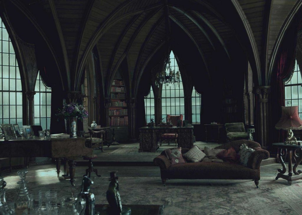 PerfectMal's tweet image. Slytherin common room.