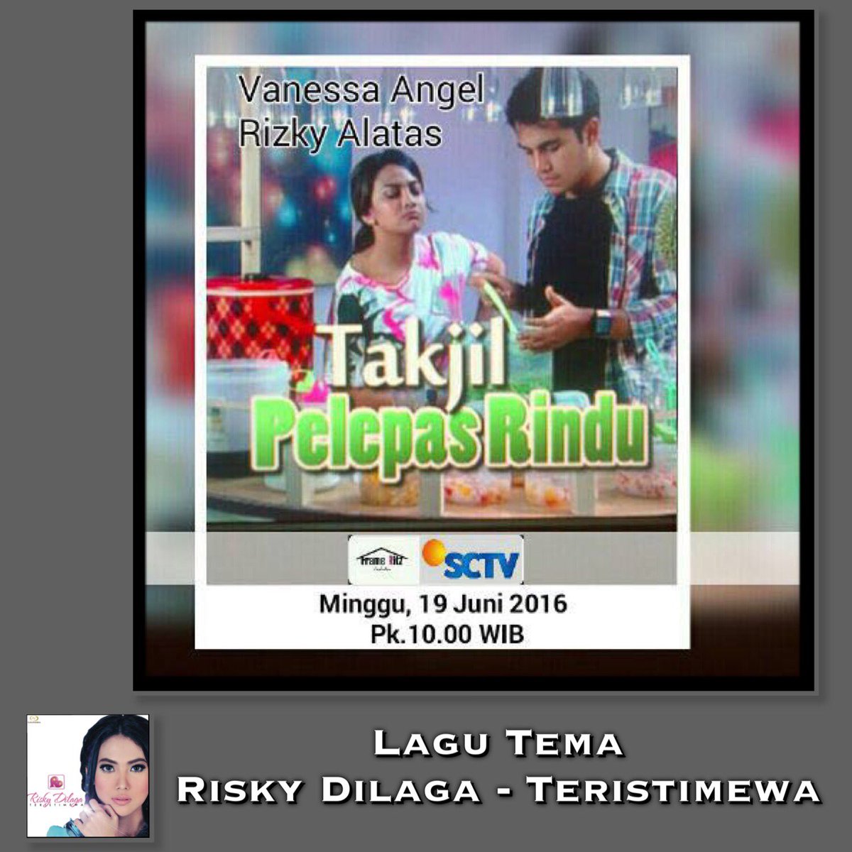 RiskyDilaga_'s tweet photo. @FTV_SCTV pagi ini
Lagu tema Risky Dilaga #Teristimewa hanya di @SCTV_ https://t.co/qLOquyJ20U