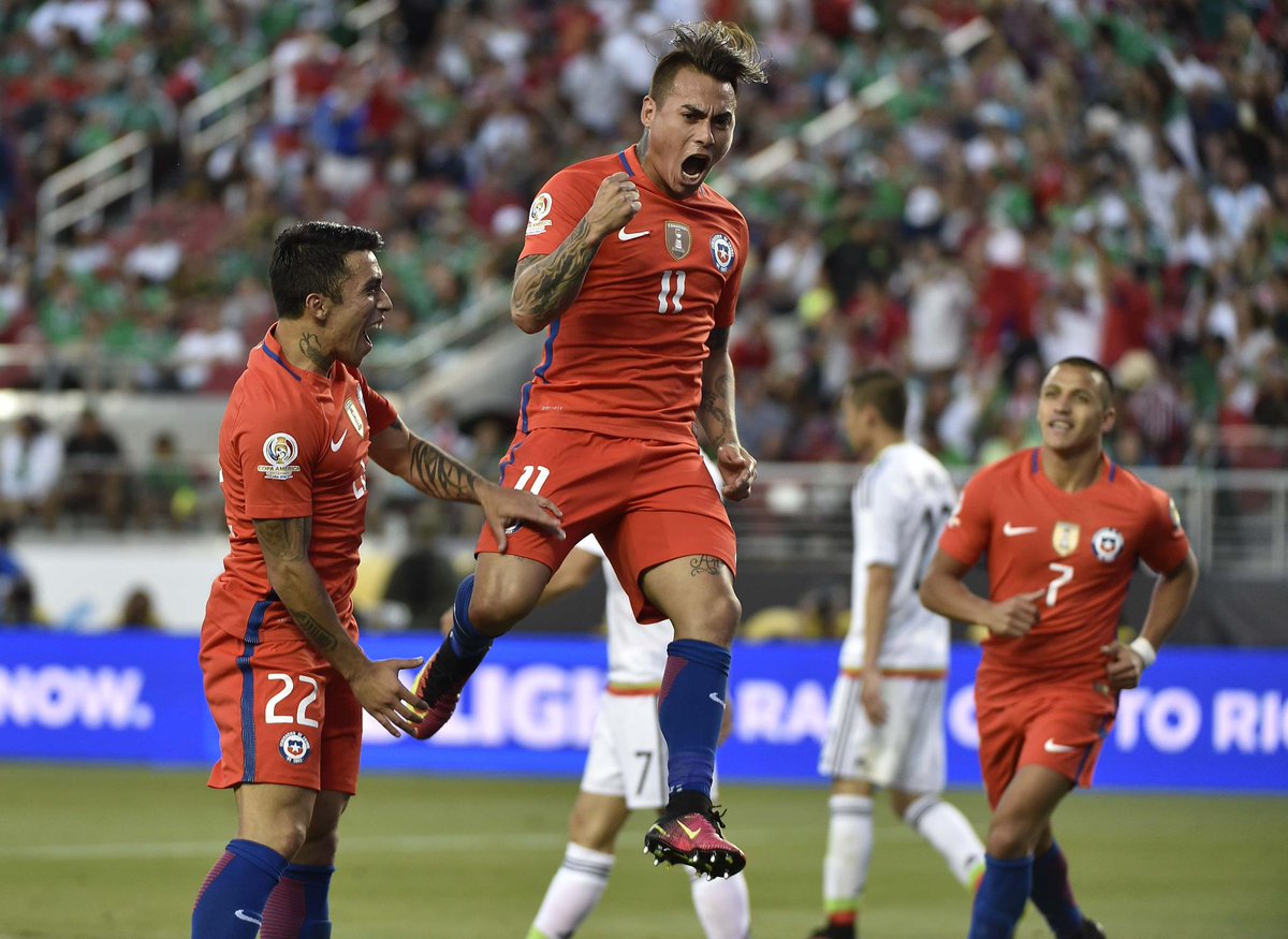 Eduardo Vargas nets his 1st hat trick w/ Chile. He now leads all Copa América players w/ 5 goals this tournament.