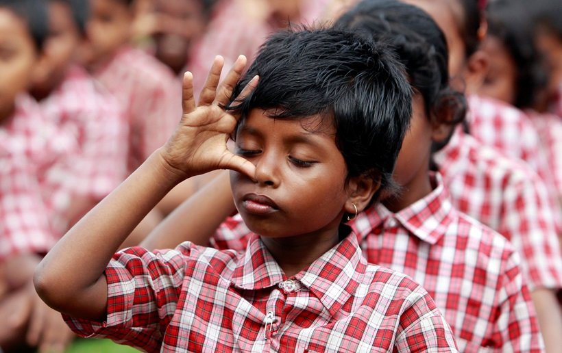 IndianExpress's tweet photo. Photos: India gears up for International Yoga Day - https://t.co/43jr0BBZo5 https://t.co/njDNairR0f