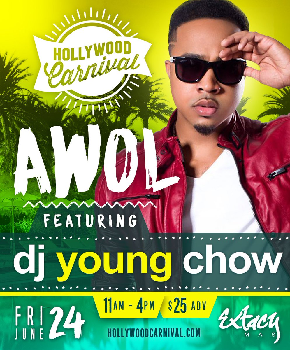 Catch <a href="/DJYOUNGCHOW/">DJYOUNGCHOW.COM</a>  this Friday, June 24th at #AWOL. Tickets: ow.ly/I9jj301obDt #HollywoodCarnival