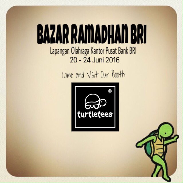 turtletees's tweet photo. Hello Turtles
In this holy month we invite you to join our special promo and collection through "Bazar Ramadhan BRI" https://t.co/DeeK6mVvdA