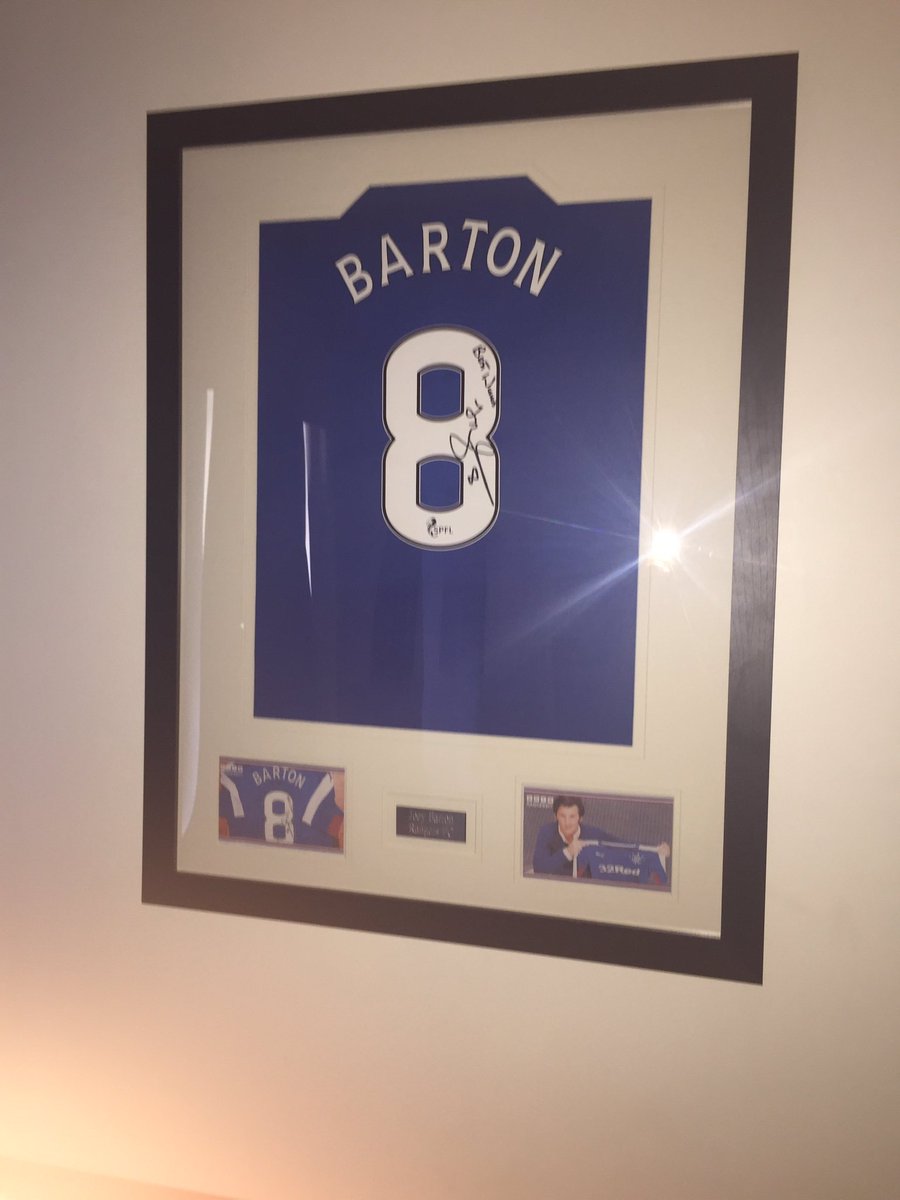 GSmith_1872's tweet photo. Love my signed @Joey7Barton top that I won from Rangers! Finally got it framed! #Bartonisblue https://t.co/xVnWQyi9b1