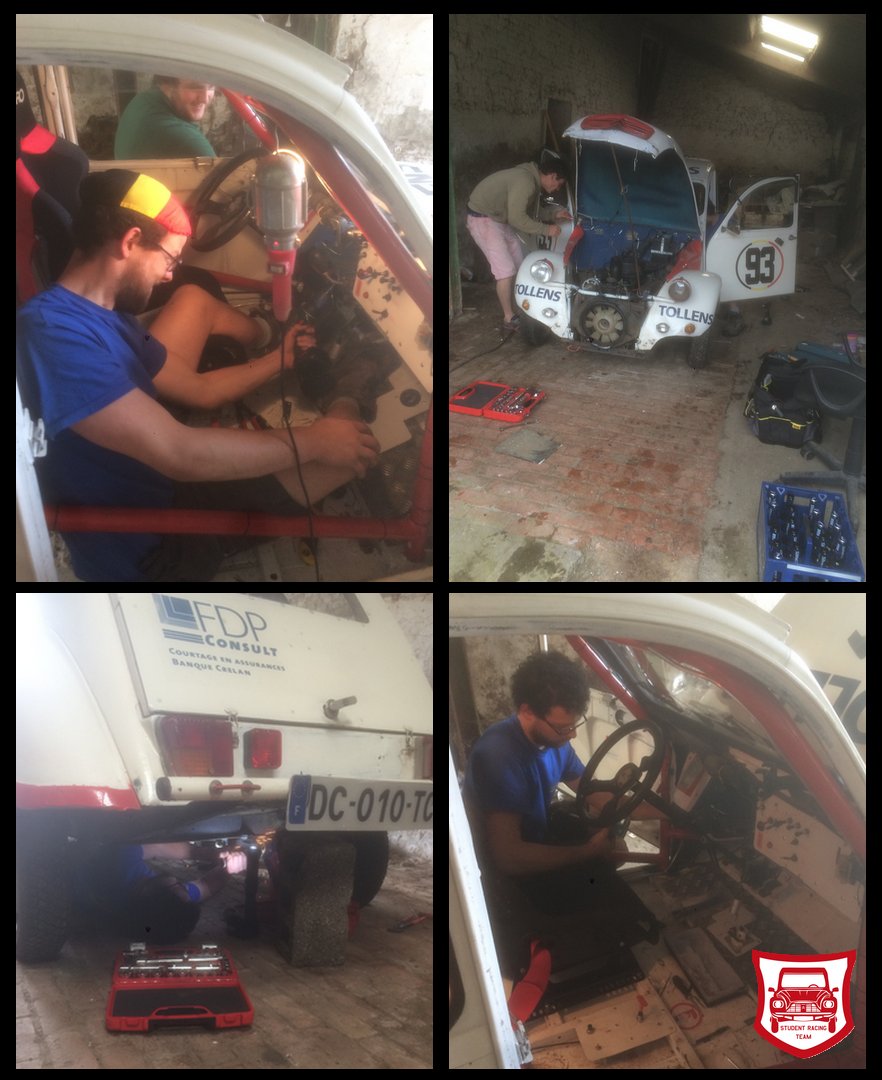 2CVStudentTeam's tweet image. Les travaux continue! J-117 avant les 24h2cv de Spa-Francorchamps #2cv