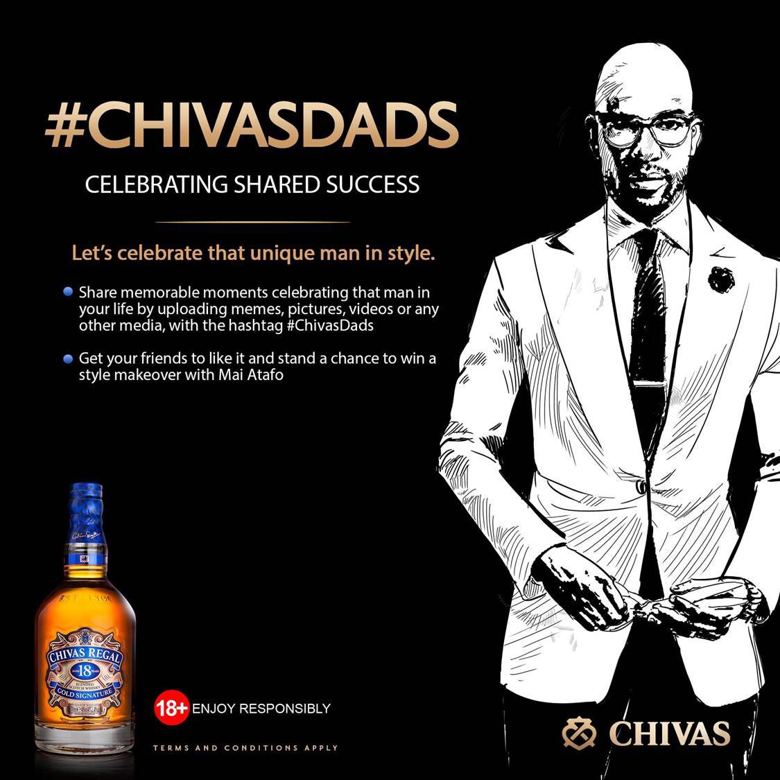 maziibe_'s tweet photo. End your Father's Day appreciation tweet with #ChivasDads and stand a chance to win something big for him. https://t.co/O3bfjU3Qvq