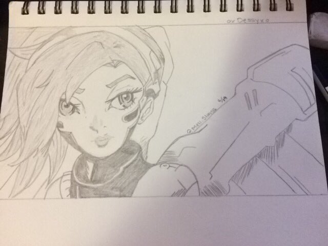o_Hinami's tweet photo. 8 hours later? Mercy pencil sketch is done ☺️ tomorrow for ink 💕 https://t.co/fFgFeFkuFg