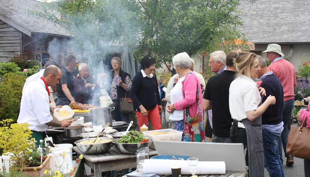 DuchyNursery's tweet photo. Yesterday's fishy feast with our chefs Richard &amp; Al on the BBQ with Julian @SIMPLYFISHLOOE &amp; Matt @cornwallgoodsea https://t.co/fSKIgAGFlu