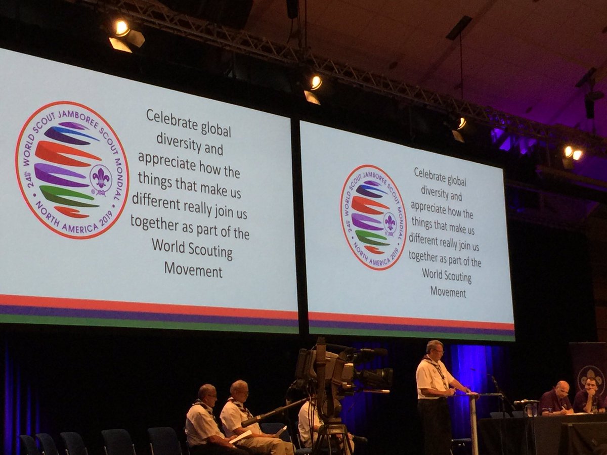 Here at #22ESC the <a href="/WorldJambo2019/">World Scout Jamboree</a> presenting on embracing #diversity and celebrating differences #scoutsie #pride