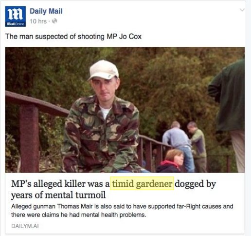 scoopex's tweet photo. Imagine being kicked, stabbed and shot at twice by a quite polite white Christian man. #JoCoxMP #EUref #marr https://t.co/95R9KEN8S8