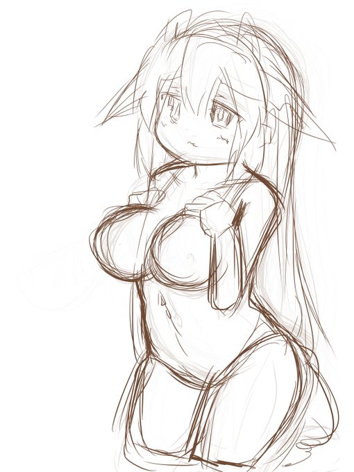 没にしたのもついでに。
2枚目は清書しようと思いましたがおなかが描けないので不採用。 