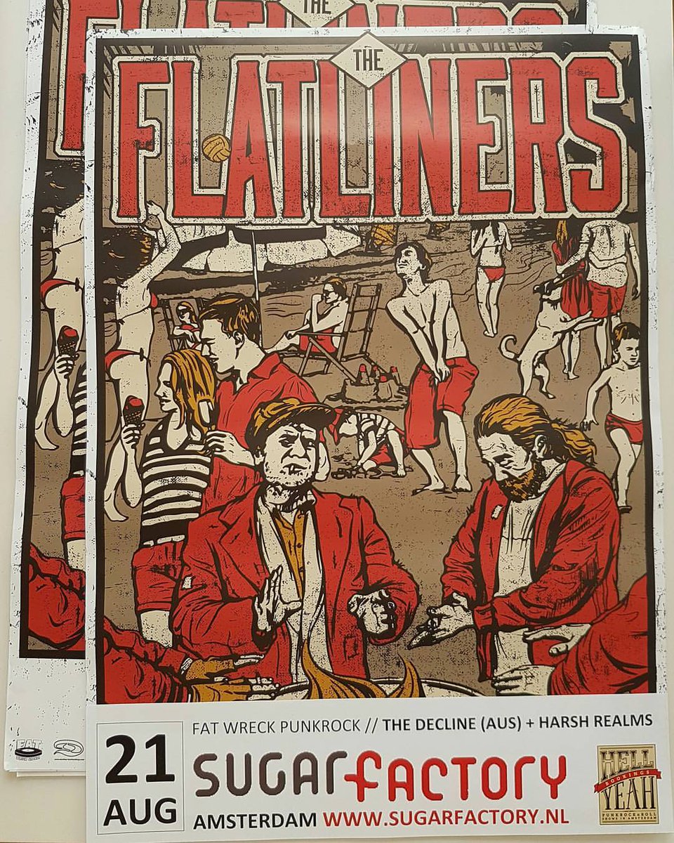 HellYeahPunk's tweet image. The Flatliners posters are here! 21 Aug in #Amsterdam @ #Sugarfactory
#theflatliners #thedecline #harshrealms #punk