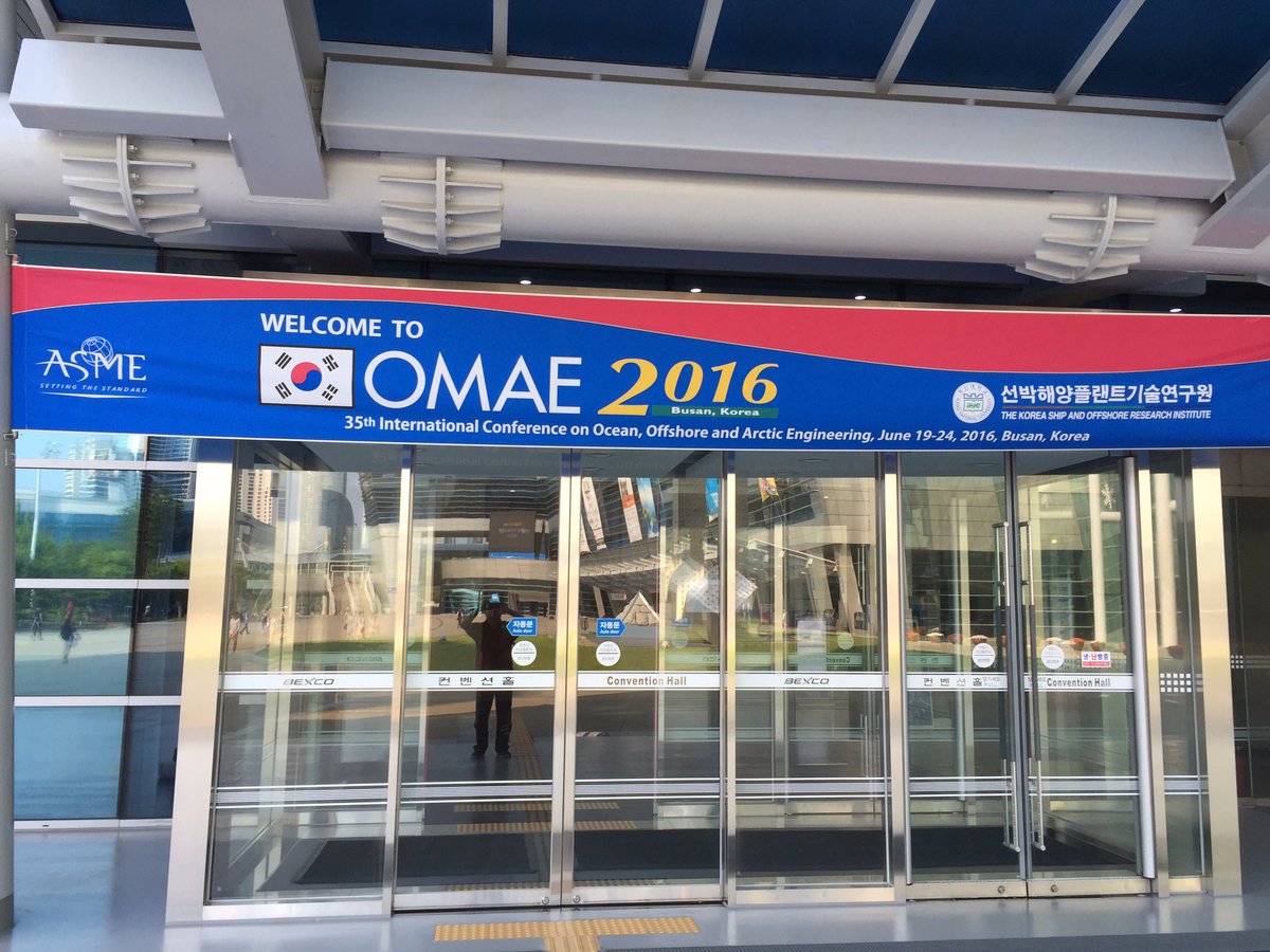 asmeipti's tweet photo. OMAE 2016 kicks off today in Busan, Korea with more than 40 countries represented by 700+ attendees. @ASMEdotorg https://t.co/4OsauxWmM5