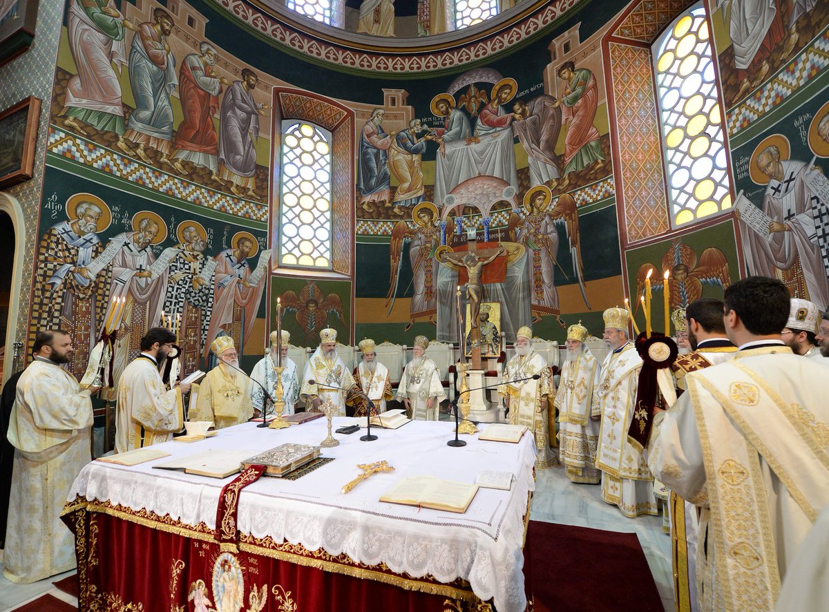 Orthros and Divine Liturgy of Pentecost at St. Menas Cathedral in Heraklion, Crete.