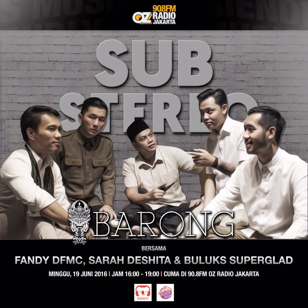 #SUBSTEREO kembali mengudara di <a href="/OZRadioJakarta/">OZ Radio Jakarta</a> dengan alunan dari <a href="/barongnusantara/">Barong Nusantaraya</a>! Stay put!