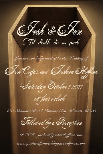 The amazing photographer @JoshuaHoffine2's wedding invite #TilDeath #CorpseBride #SexDeathSunday