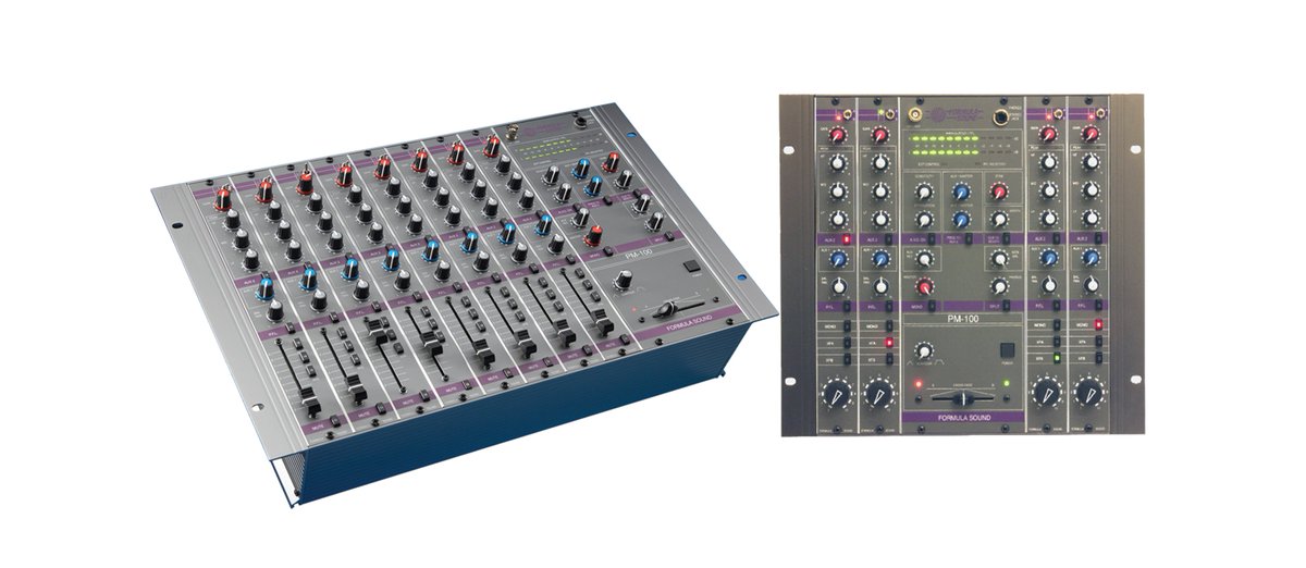 Formulasound1's tweet image. PM100 modular mixer, separate PSU, 2 headphone monitors, crossfader A and B inserts, auto voiceover, analogue audio.