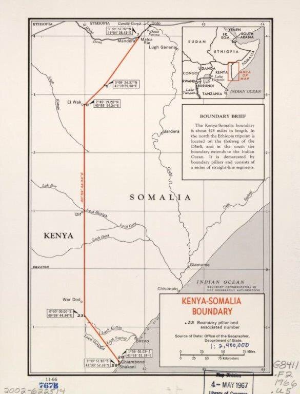 Siad_A's tweet photo. #Somalia-#Kenya boundary 424 miles, 23 pillar, 6 sign &amp; sea line @Marawayne @faaraxsheekh @TheVillaSomalia @SomaliPM https://t.co/CnXimJXR6N