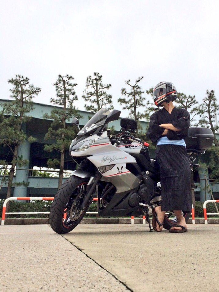 バンビ 今年も浴衣 バイクの写真撮る計画中 Oo